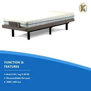 KD010-A2 Disassemblable Bed Frame – Flat-Pack Electric Base, 2000×900