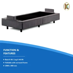 KD011-A3 Folding Bed Frame – Foldable with Surround Frame, 2000×900