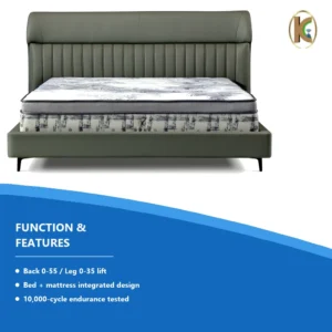 KR001 Smart Adjustable Bed – Integrated Bed & Mattress, 2000×1800