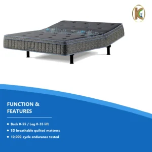 KR002 Electric Adjustable Bed – 3D Breathable Mattress, 2000×1800