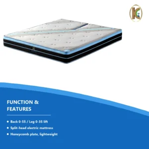 KR003 Split Smart Bed – Full-Wrap Head Lift Mattress, Honeycomb Plate